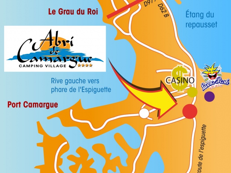 Carte Grau du Roi d'accès au camping