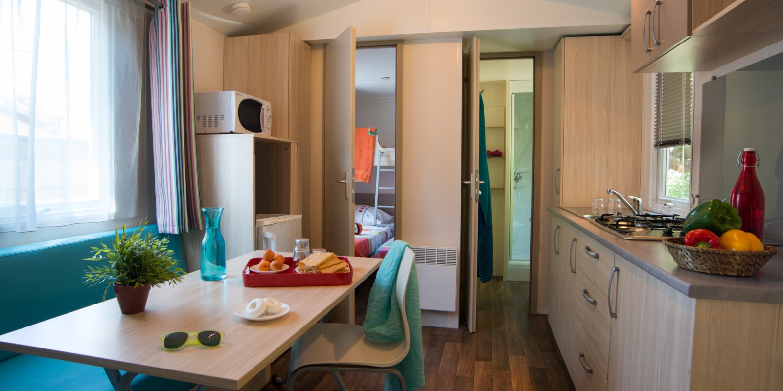 Mobil-home Grand Méditerranéen : vue du séjour