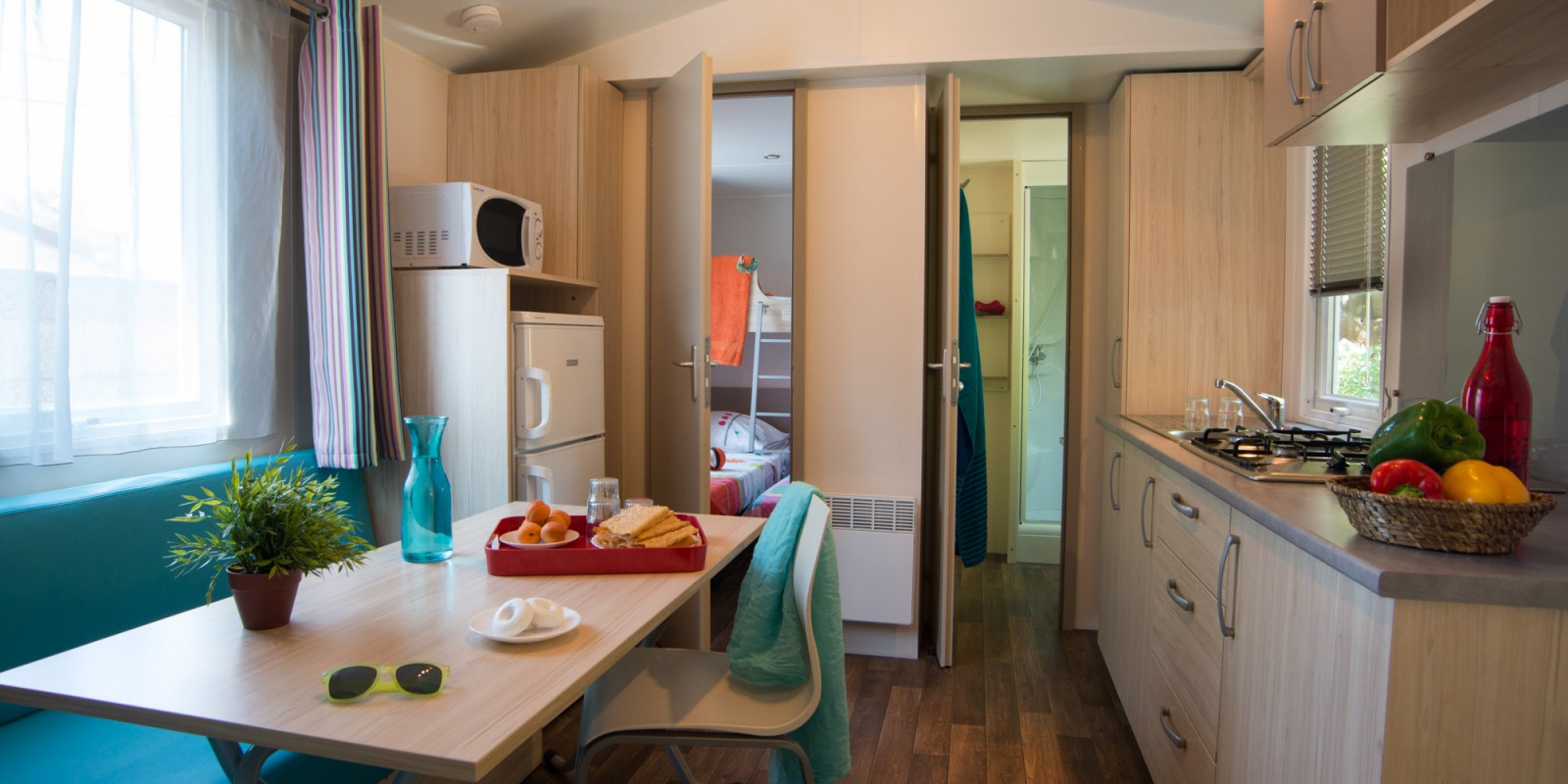 Mobil Home grand Méditerranéen, vue du séjour